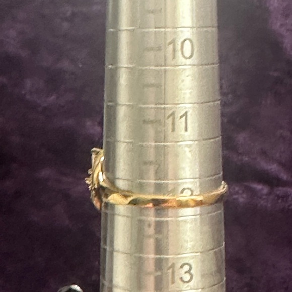 4-CT TOPAZ &MOCHA DIAMOND RING size 12. solid sterling silver, plated w/18K gold - Picture 8 of 8